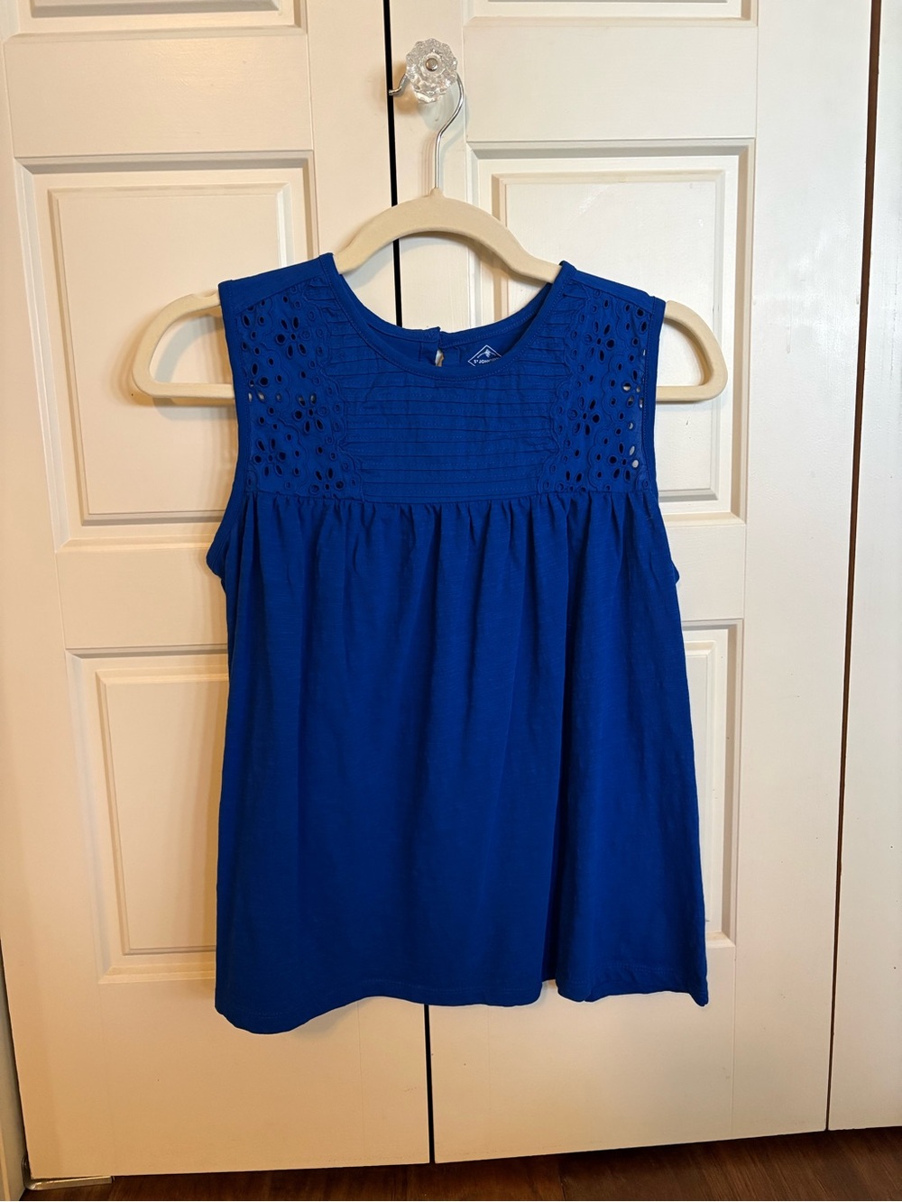 St. John's Bay Royal Blue Eyelet Yoke Tank